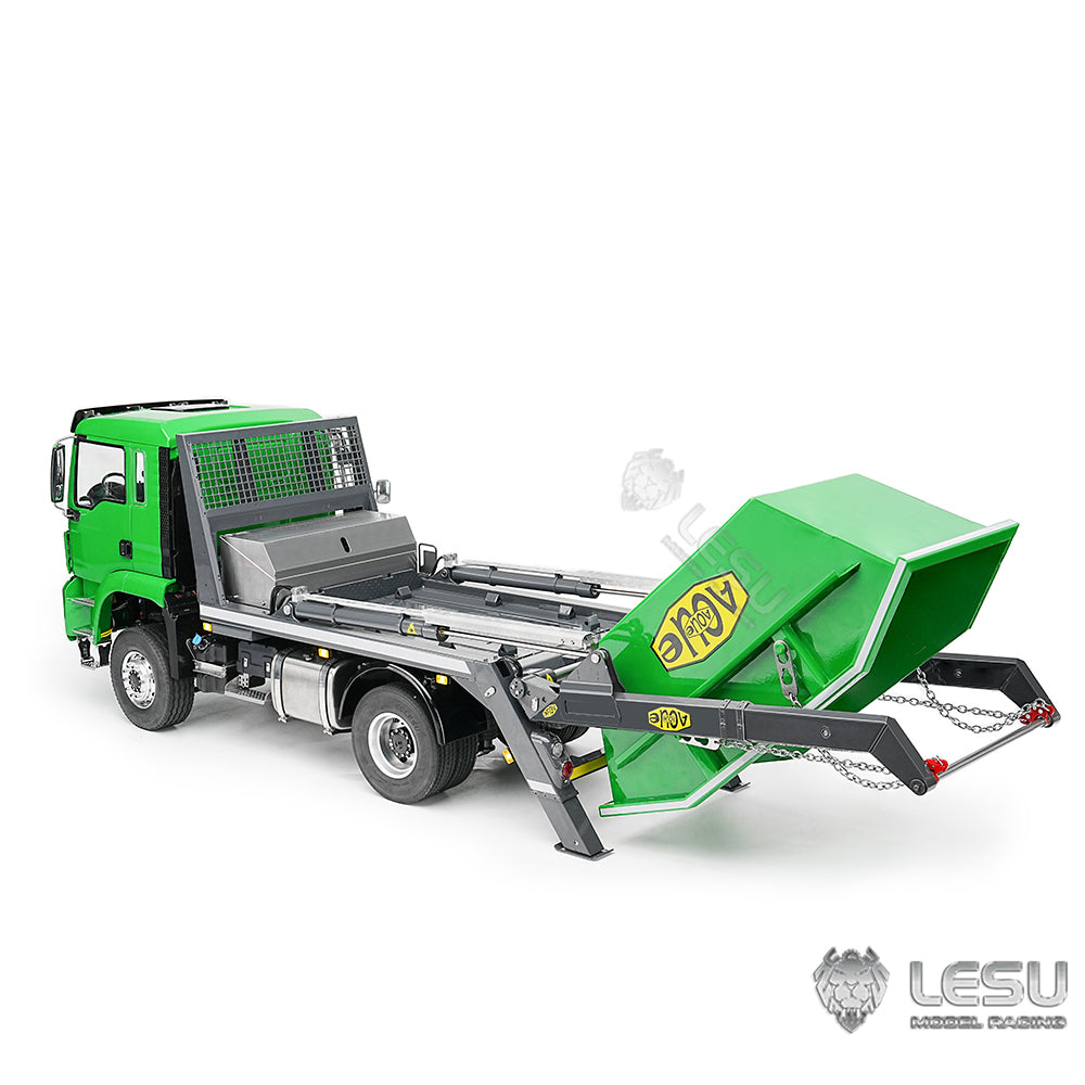 LESU Metal 1/14 RC Hydraulic Swing Arm Garbage Truck 4X4 Skip Loader RTR TGS Car Radio Control Emulated Vehicle Model 4CH 3Speed