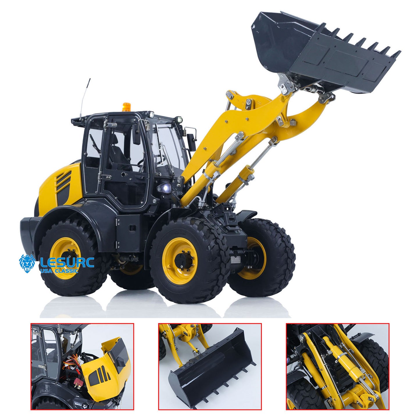 LESU Aoue-WA100M-8 1/14 Metal 4X4 RC Hydraulic Loader A0021 with Brushless Motor 3+1CH Valve Sound Light for Scale Model Exhibitions
