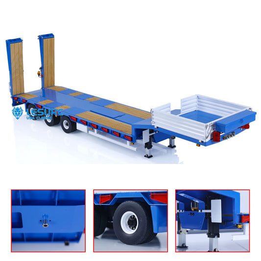 LESU A0041 1/14 Metal Trailer Hydraulic Lifting Tailboard with Landing Legs 3 Axles Chassis for RC Tractor Truck DIY Construction Model