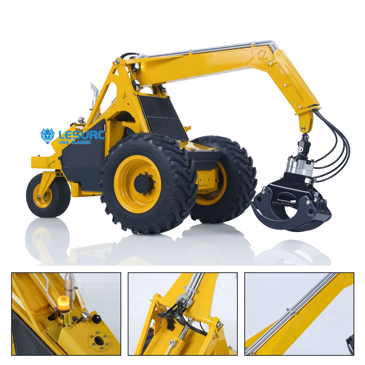 LESU Aoue 225A 1/14 Metal Hydraulic RC Log Loader A0019 with Timber Grapple 4CH Directional Valve Brushless Motor Sound Light System