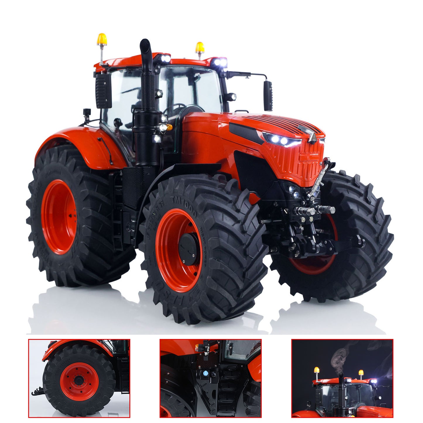 IN Stock LESU Metal 1/14 RC Tractor Truck AOUE 1050 4x4 Hydraulic Farm vehicle K500 Seedbed Pre-sowing Soil Preparation Planter Plough Light Sound