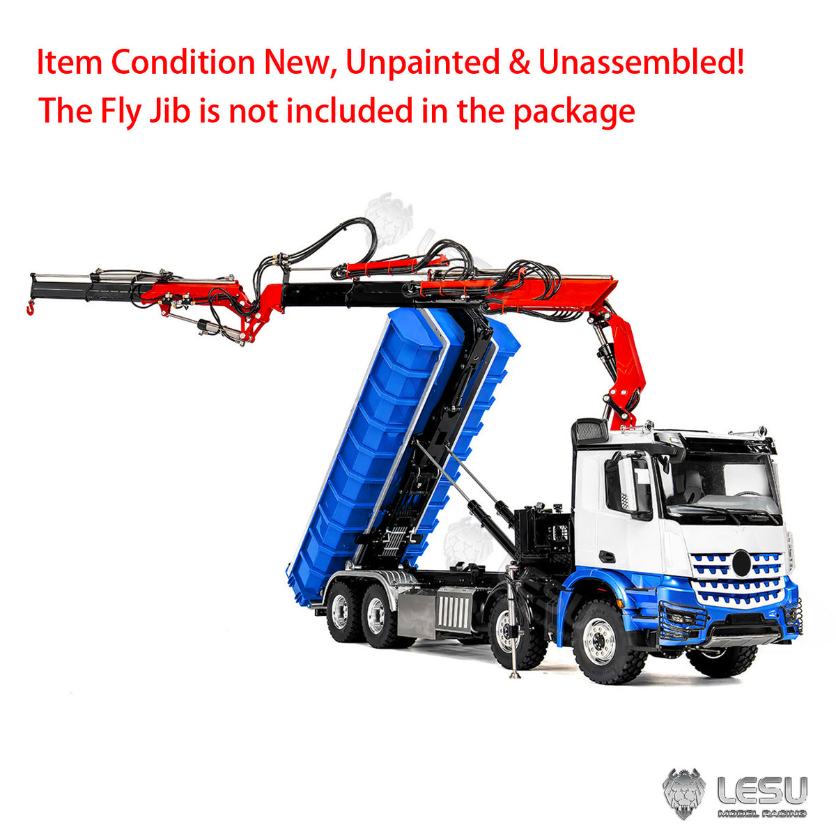 LESU Z0123 1/14 8x8 Hydraulic Folding Hook Lift Roll Off RC Dumper Truck with 7CH Valves Crane 3 Speed Transmission Metal Chassis