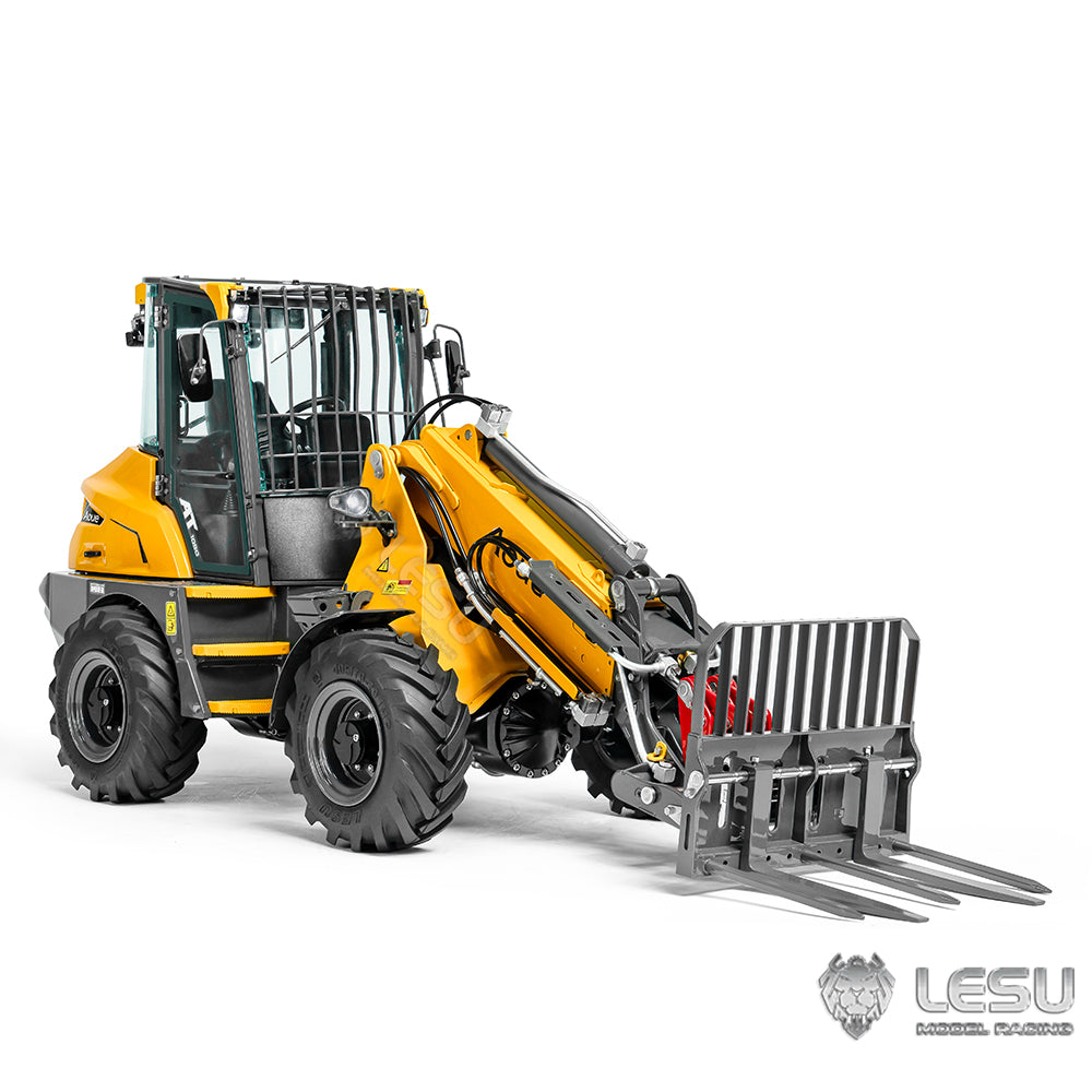 US STOCK LESU AT1050 1/14 Hydraulic RC Telescopic Arm Fork Loader Painted Assembled Car Light Sound Module Fast Shipment Teshulianjie