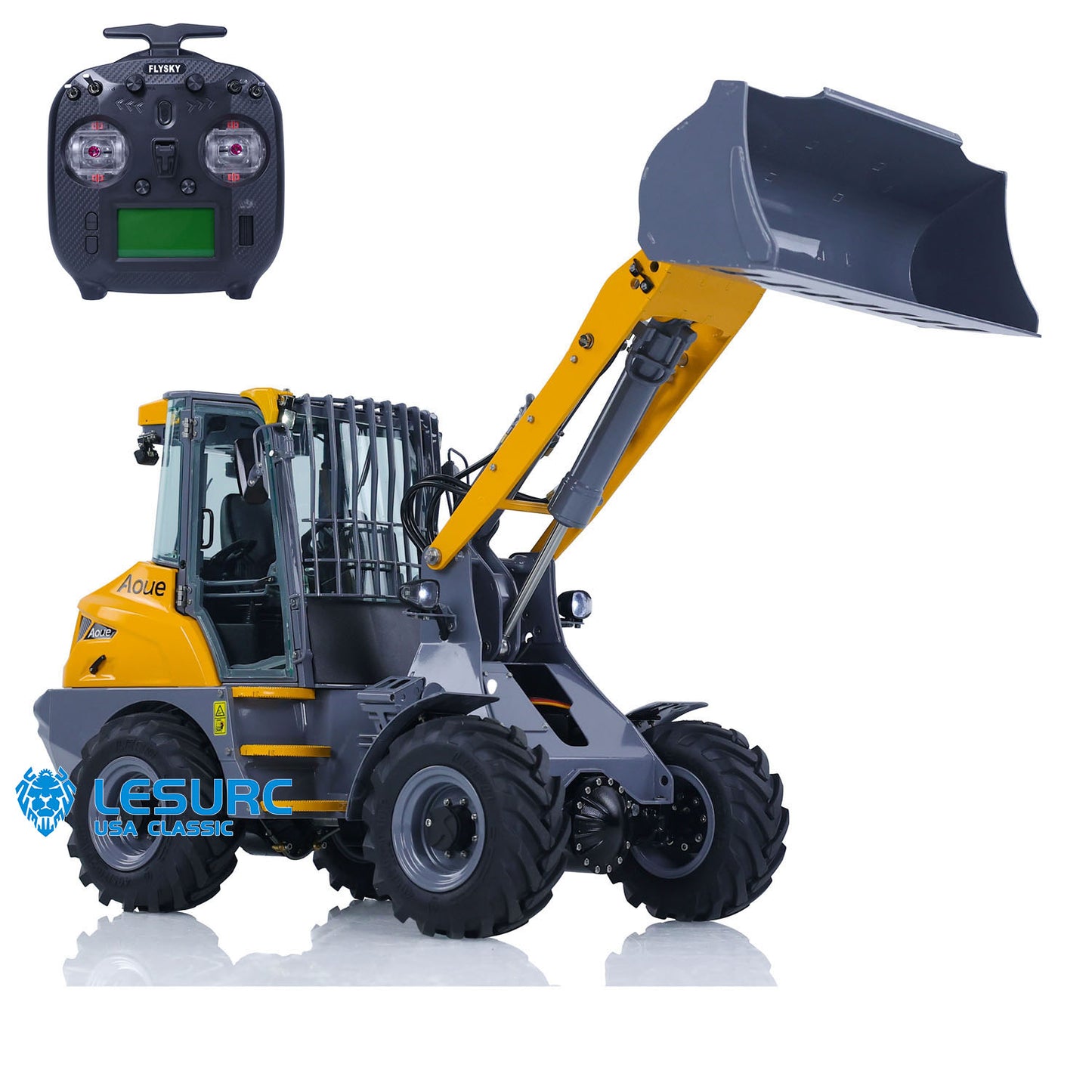 LESU Aoue MCL8 1/14 Metal 4X4 RC Hydraulic Wheeled Loader A0015 with 4CH Reversing Valve Light Sound for Construction Model Collectors
