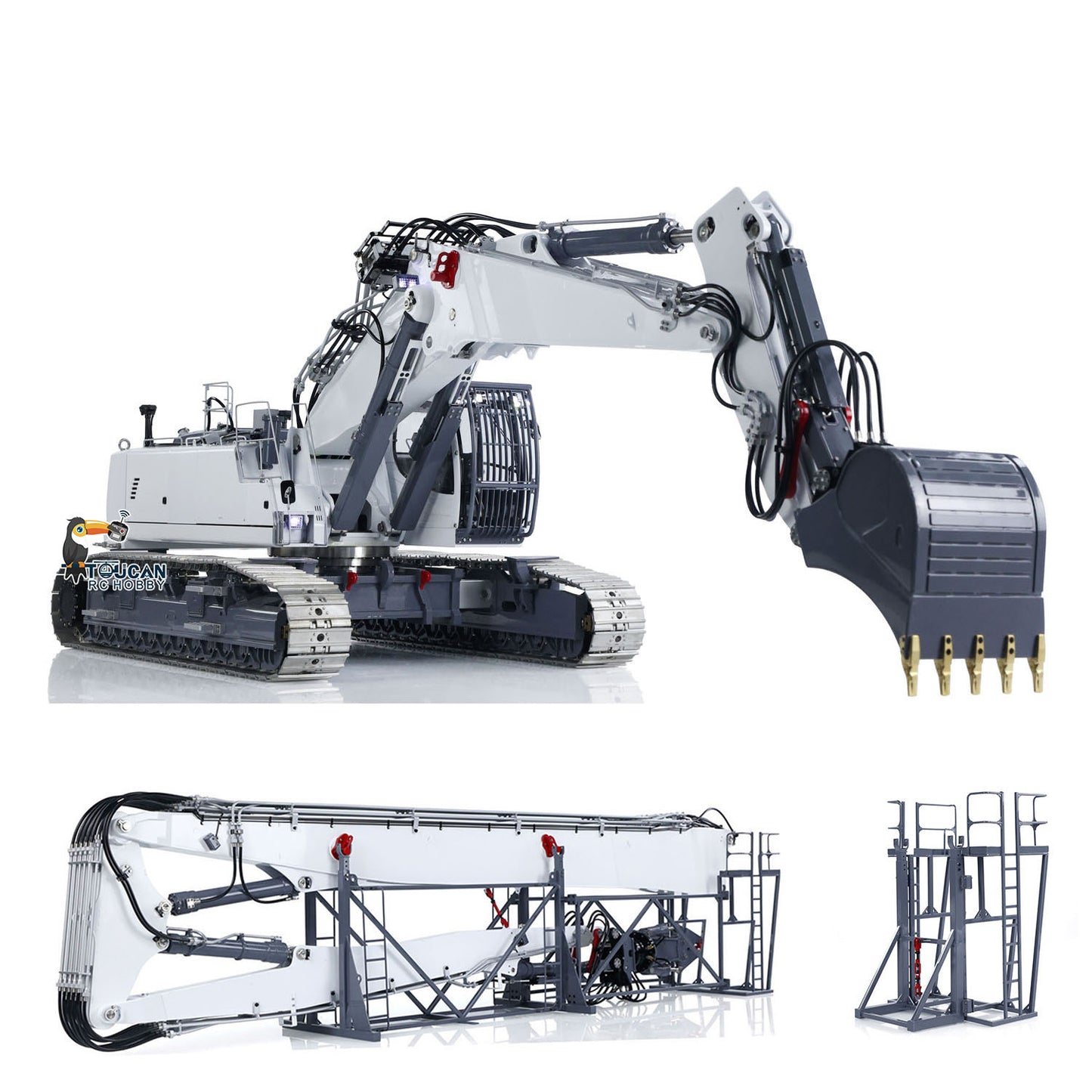 LESU Aoue 960 Demolition Digging Arm Digger 1/14 RC Full Hydraulic Excavator Engineering Vehicle Model 13CH Valve Pump Lights