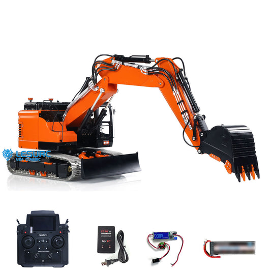 LESU Aoue ET26L 1/14 Metal RC Excavator B0012 RTR Hydraulic Short Tail Tracked Digger Simulated GPS Light System FlySky PL18EV Controller for Backyard Fun