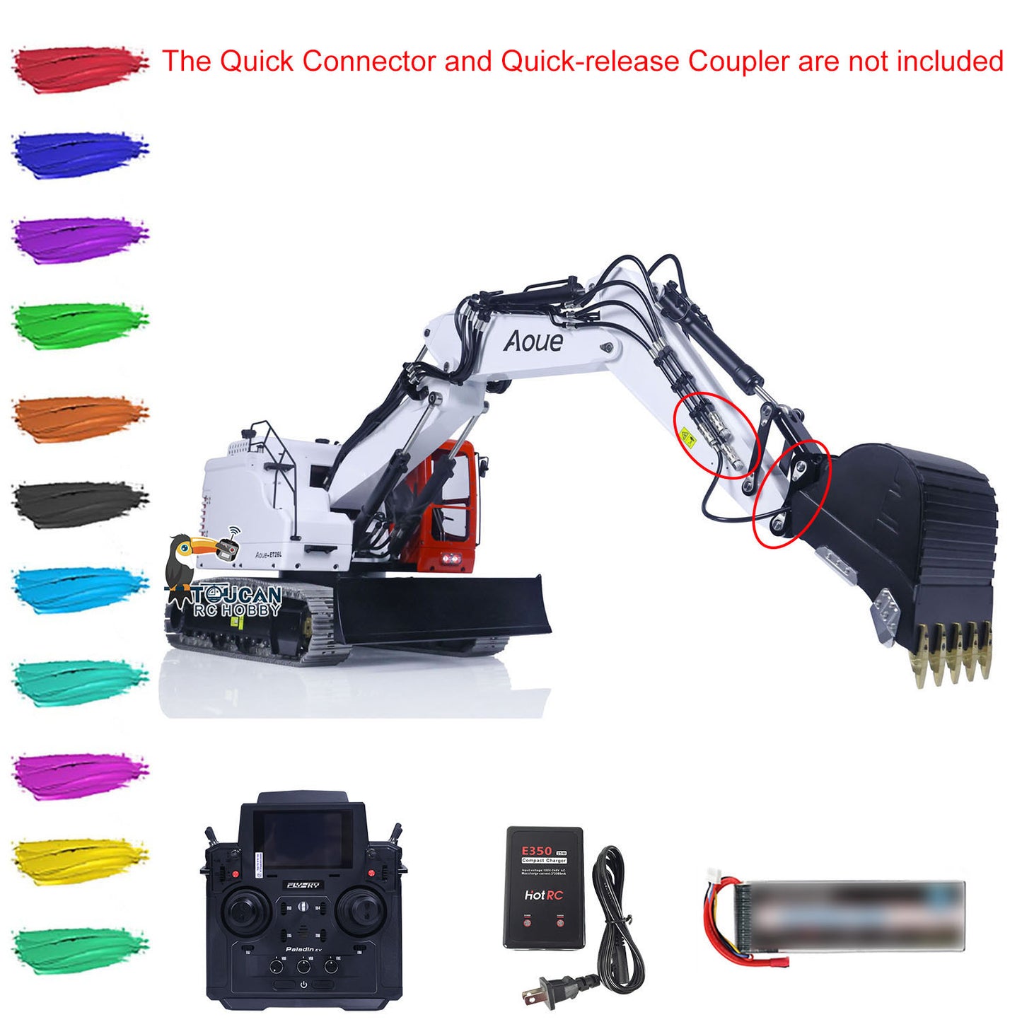 LESU 1/14 Metal RC Hydraulic Excavator Tracked 3 Arms Aoue ET26L With PL18EV Radio System GPS Assembled Diggers Vehicle Model