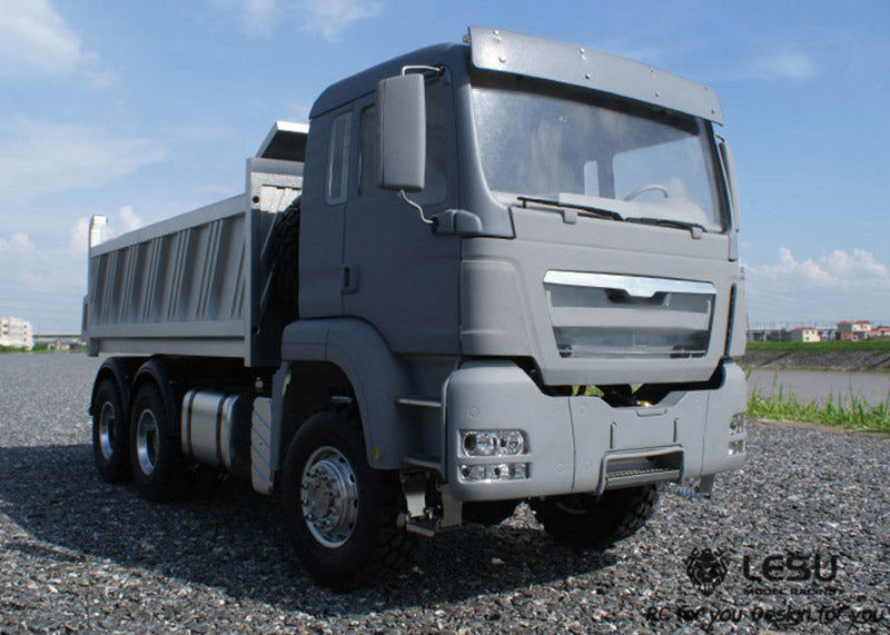 1/14 LESU Metal Remote Control 6*6 All Wheel Drive Hydraulic Dump Truck RC Engineering Vehicle Model With Sound Light System