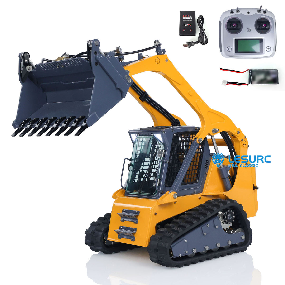 US Stock LESU Aoue LT5 1/14 RC Hydraulic Skid-Steer Loader with I6S Radio Controller Sound Light System