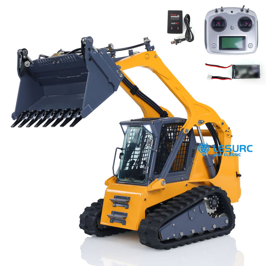US Stock LESU Aoue LT5 1/14 RC Hydraulic Skid-Steer Loader with I6S Radio Controller Sound Light System