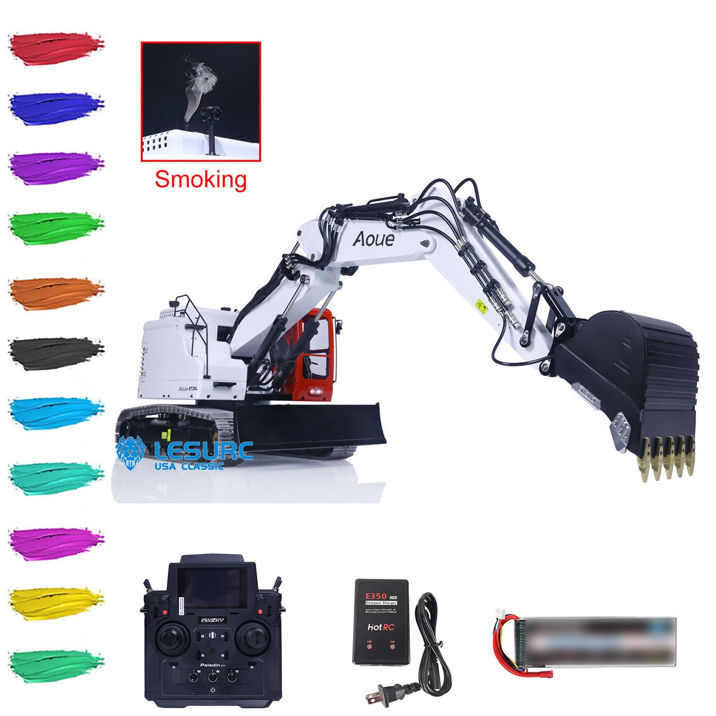 Metal LESU 1/14 RC Hydraulic Equipment Radio Controlled Excavator Aoue ET26L PL18EV Digger Hobby Model Sounds Optional Versions