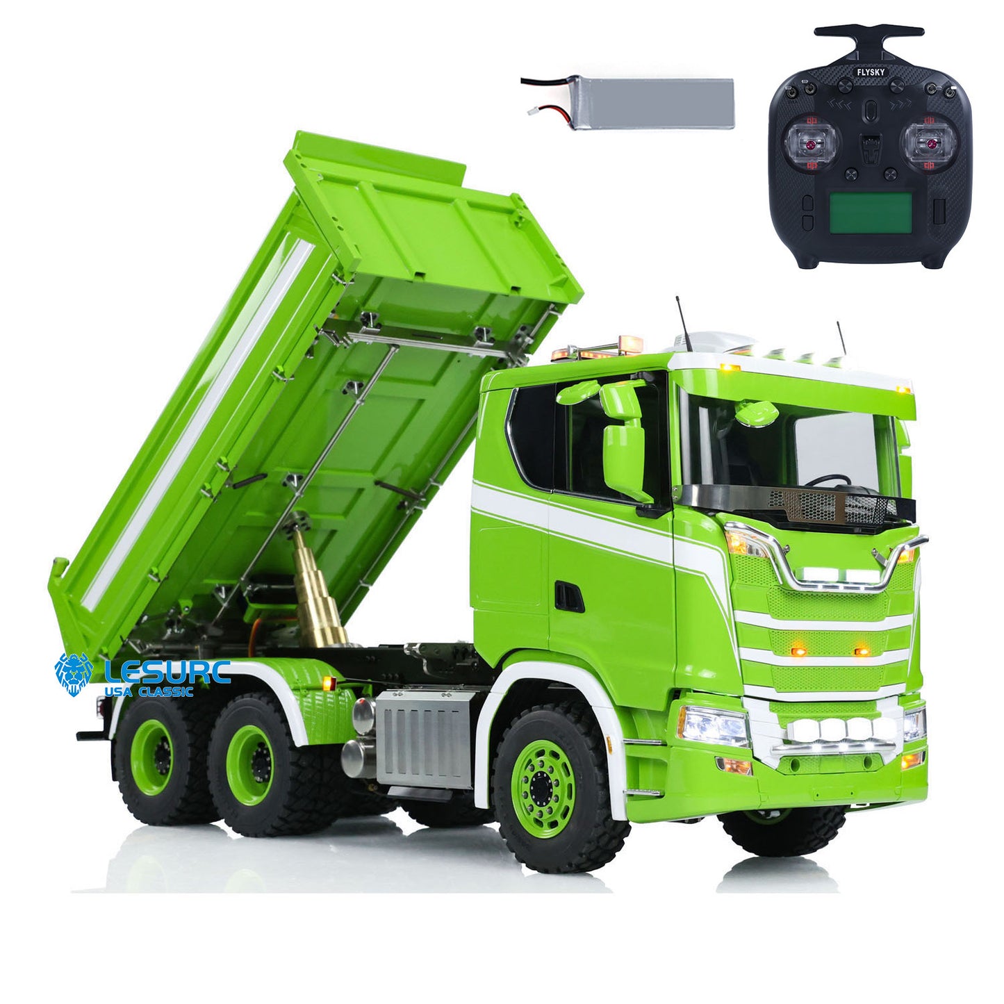 LESU A0009 1/14 Metal 3 Ways 6x6 RC Hydraulic Dump Truck with 3 Speed Transmission Differential Lock for Construction Hobby Expos
