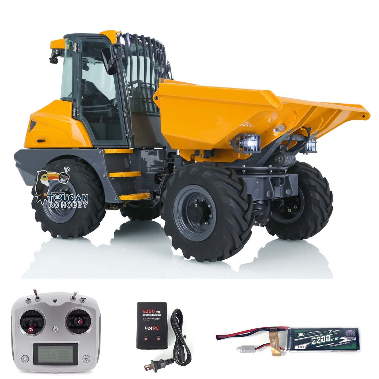 In Stock LESU 1/14 Scale Metal Remote Controlled Hydraulic Articulated Dumper AOUE 6MDX Ready To Run 4X4 Tipper Truck W/ Sound Light System