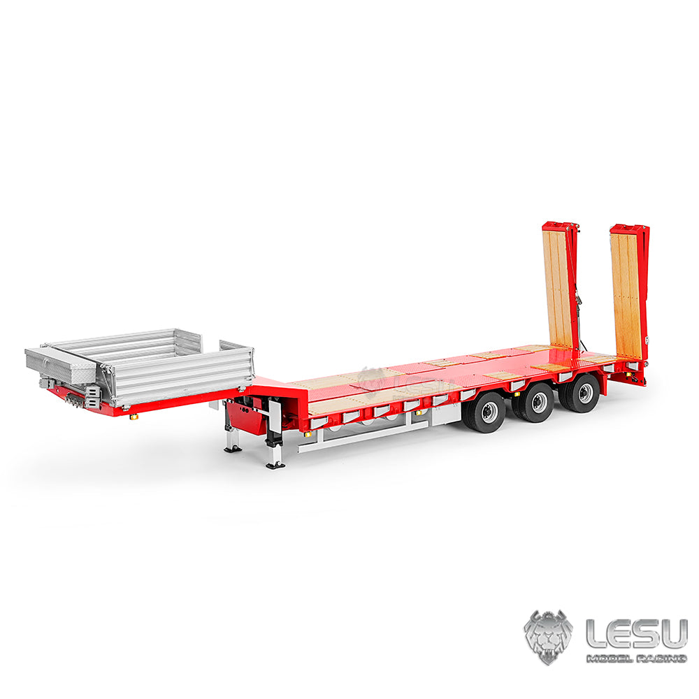 LESU 1/14 Hydraulic Lifting Tailboard Metal Trailer for RC Tractor Truck Lorry Emulated Construction Vehicle Model Lights Pump ESC