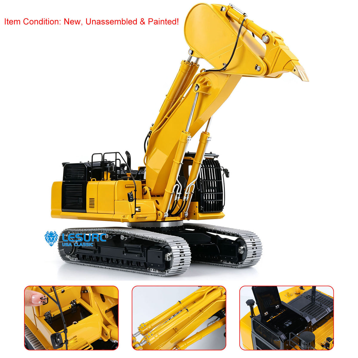 LESU PC500 1/14 Metal Hydraulic RC Crawler Excavator B0020 Remote Control Rock Arm Digger KIT Model with Brushless Motor ESC Light 3CH Valve