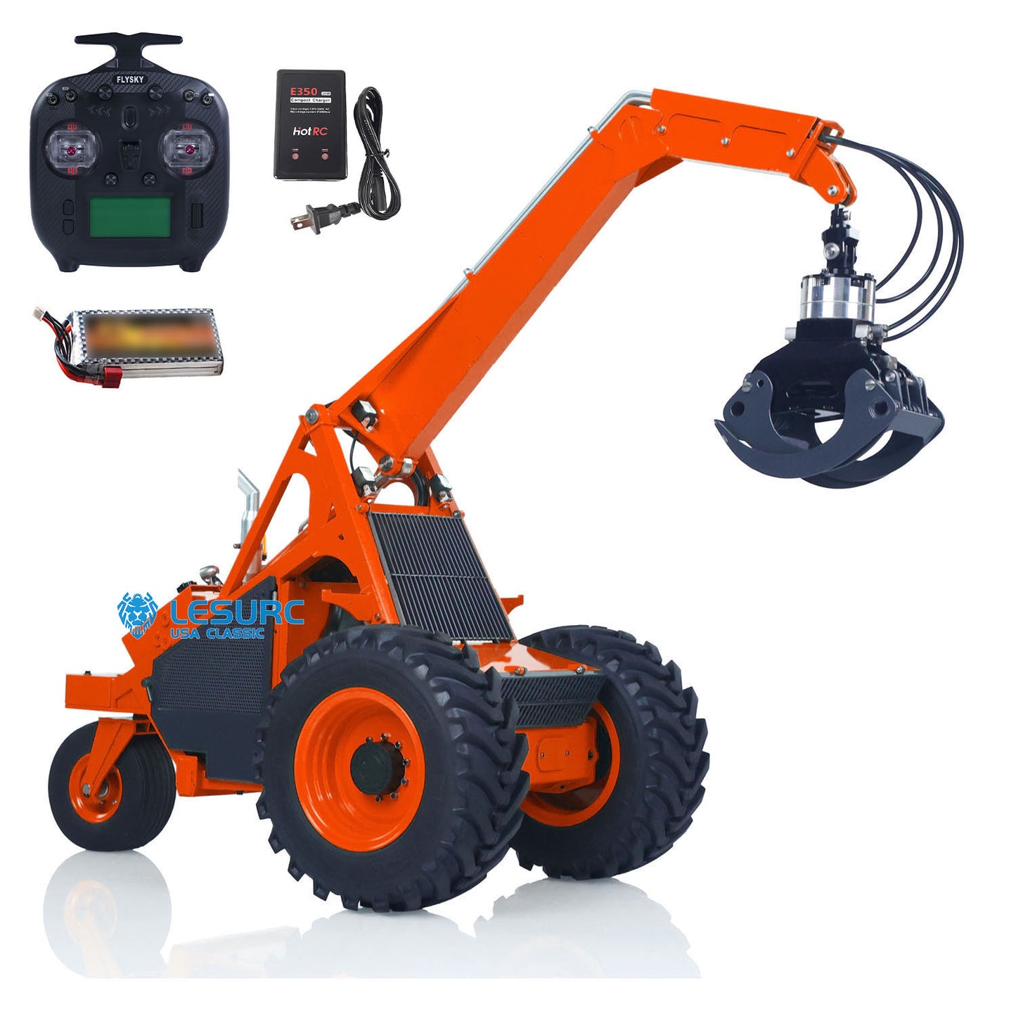 TOUCAN 1/14 RC Hydraulic Log Loader LESU AOUE 225A Remote Control Sugarcane Loader Grabber 4CH Valve RTR Model Battery Radio
