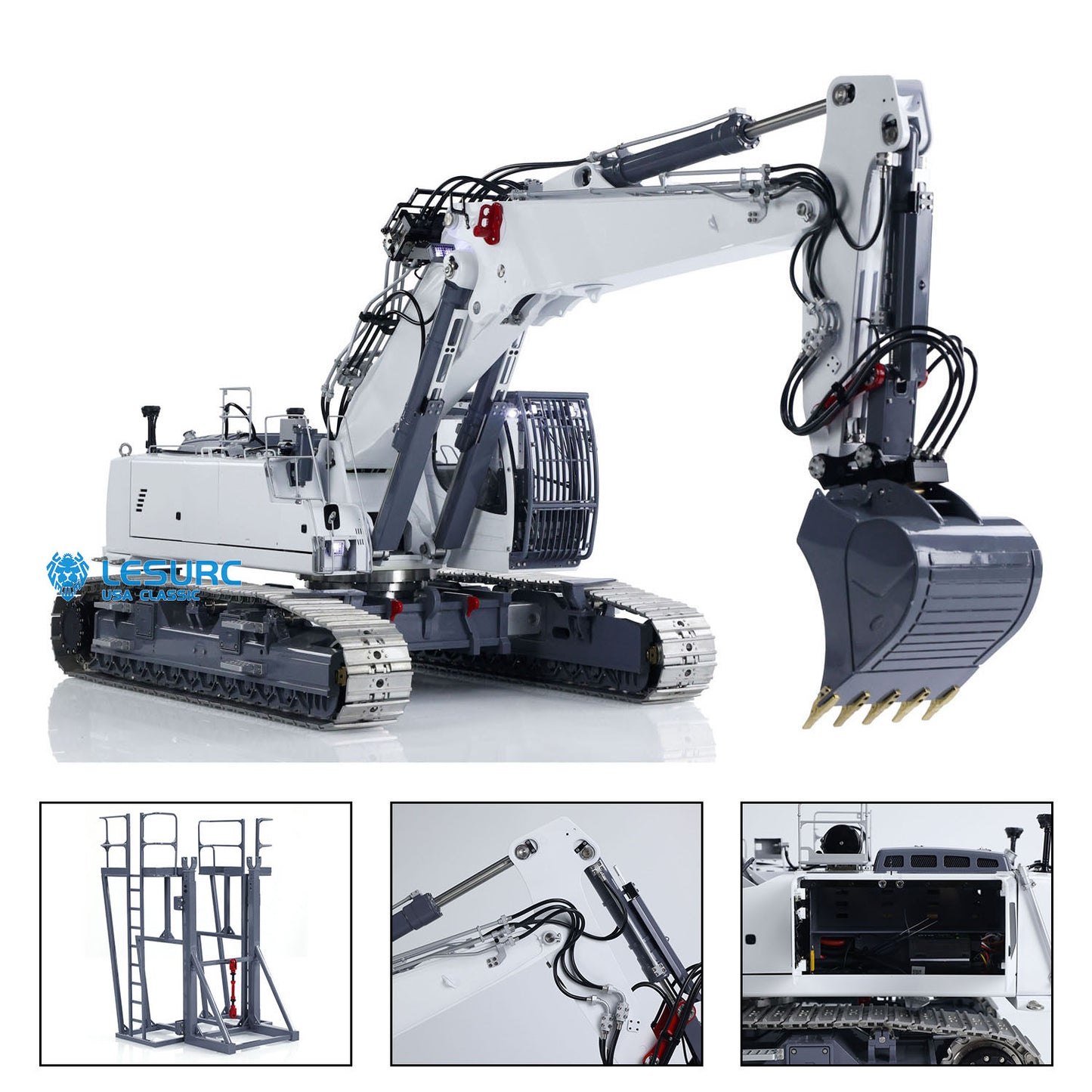 Metal LESU Aoue LR960 Finished Heavy Digger 1/14 RC Full Hydraulic Excavator Construction Vehicle Model Pump 13CH Valve Lights