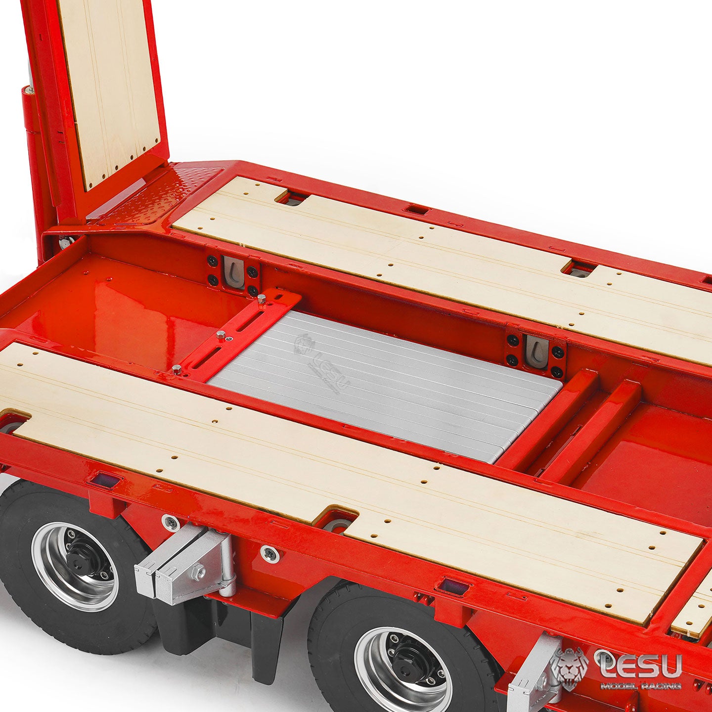 LESU 1/14 Metal Hydraulic Lifting Tailboard Trailer Rear Support Legs 2CH Valve Pump for RC Tractor Truck DIY Lorry Excavator