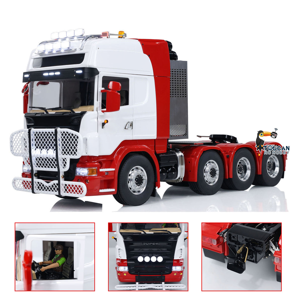 1/14 RC Tractor Truck Radio Control Car LESU 8X8 Metal Chassis Model 2-speed Transmission Light Sound