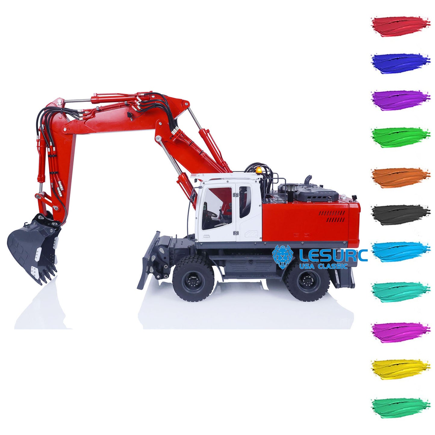 LESU 3 Arms 1/14 RC Hydraulic Equipment ET30H Remote Controlled Excavator Wheeled Digger Painted Assembled Optional Versions