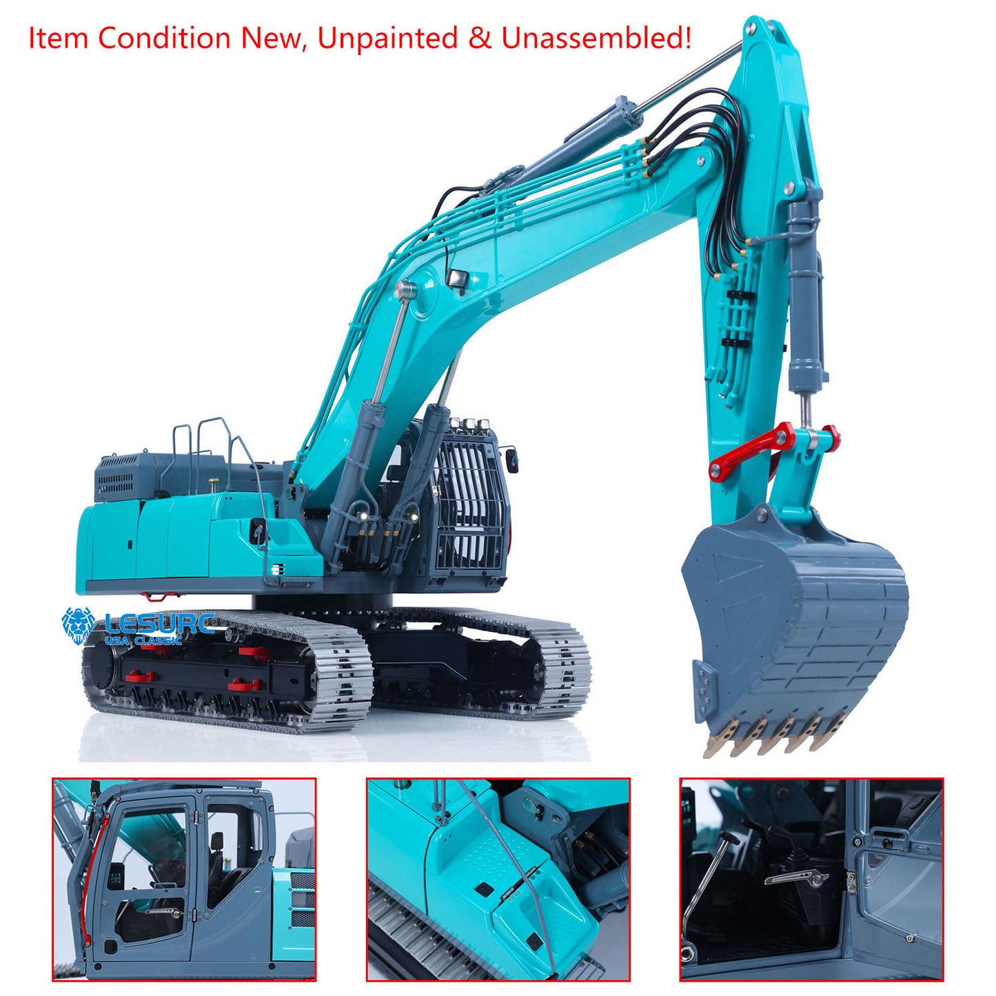 LESU SK500 1/14 Metal RC Hydraulic Digger B0018 Unassembled Excavator with 6CH Reversing Valve Light System for RC Model Builders