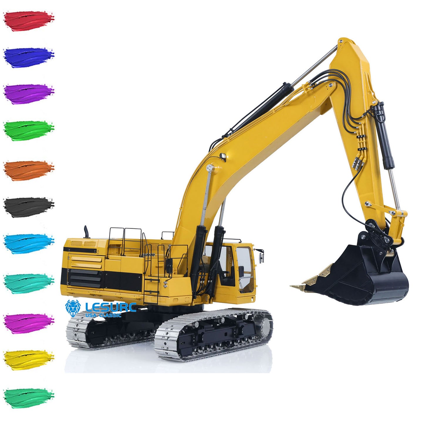 LESU 1/14 RC Hydraulic Excavator C374F Remote Controlled Heavy Digger Machine Sound Smoke Light LCD Screen 6CH Valve Motor ESC