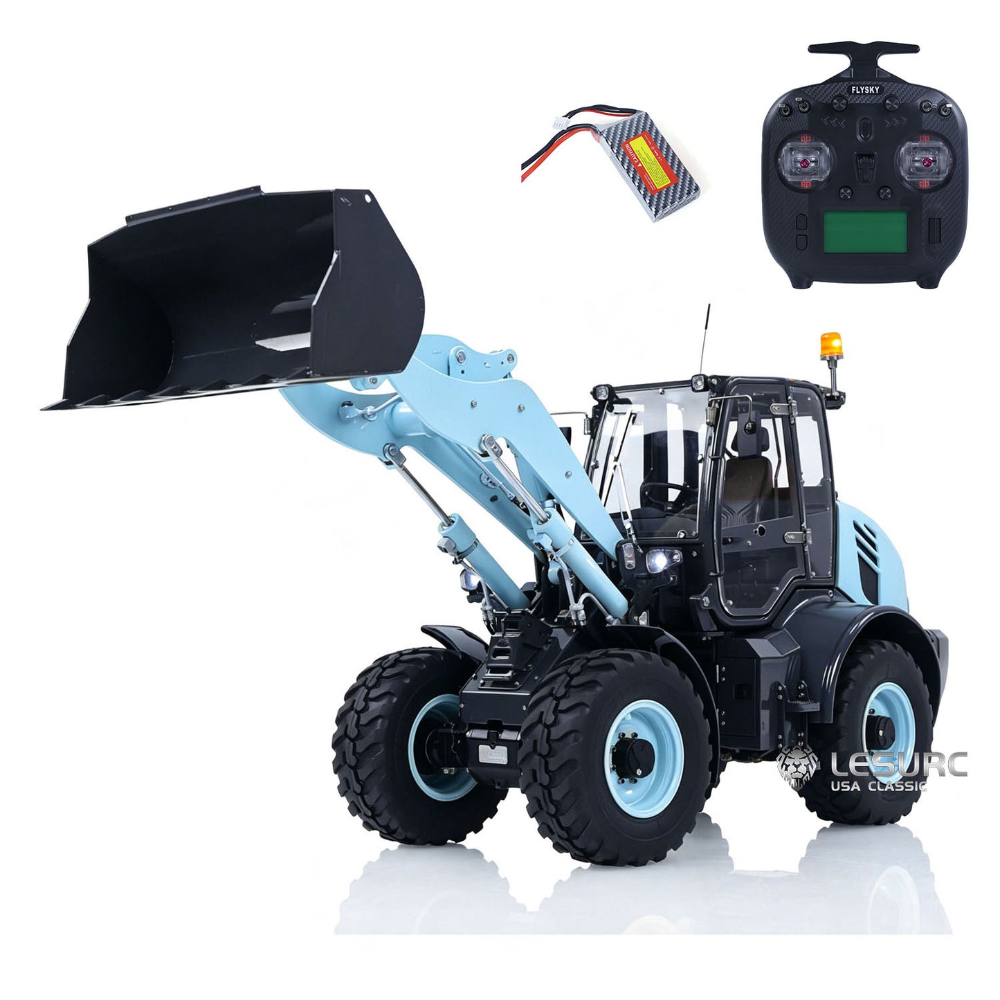 LESU Aoue-WA100M-8 1/14 Metal 4X4 RC Hydraulic Loader A0021 RTR with FlySky ST8 Radio Controller Brushless Motor 3+1CH Valve Light Sound