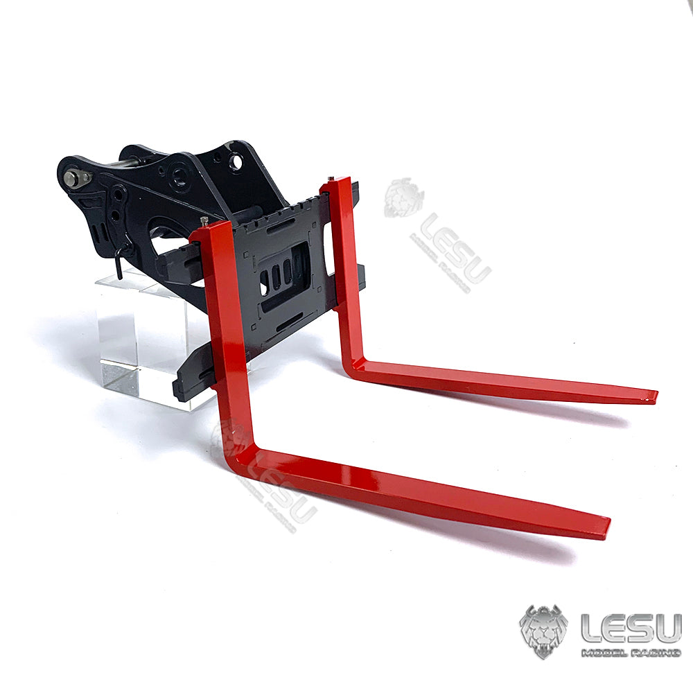 LESU Metal Fork Curved Blade Ripper Quick Release Compactor Tiltable Bucket for RC Excavator 1/14 ET35 Hydraulic Electric Digger