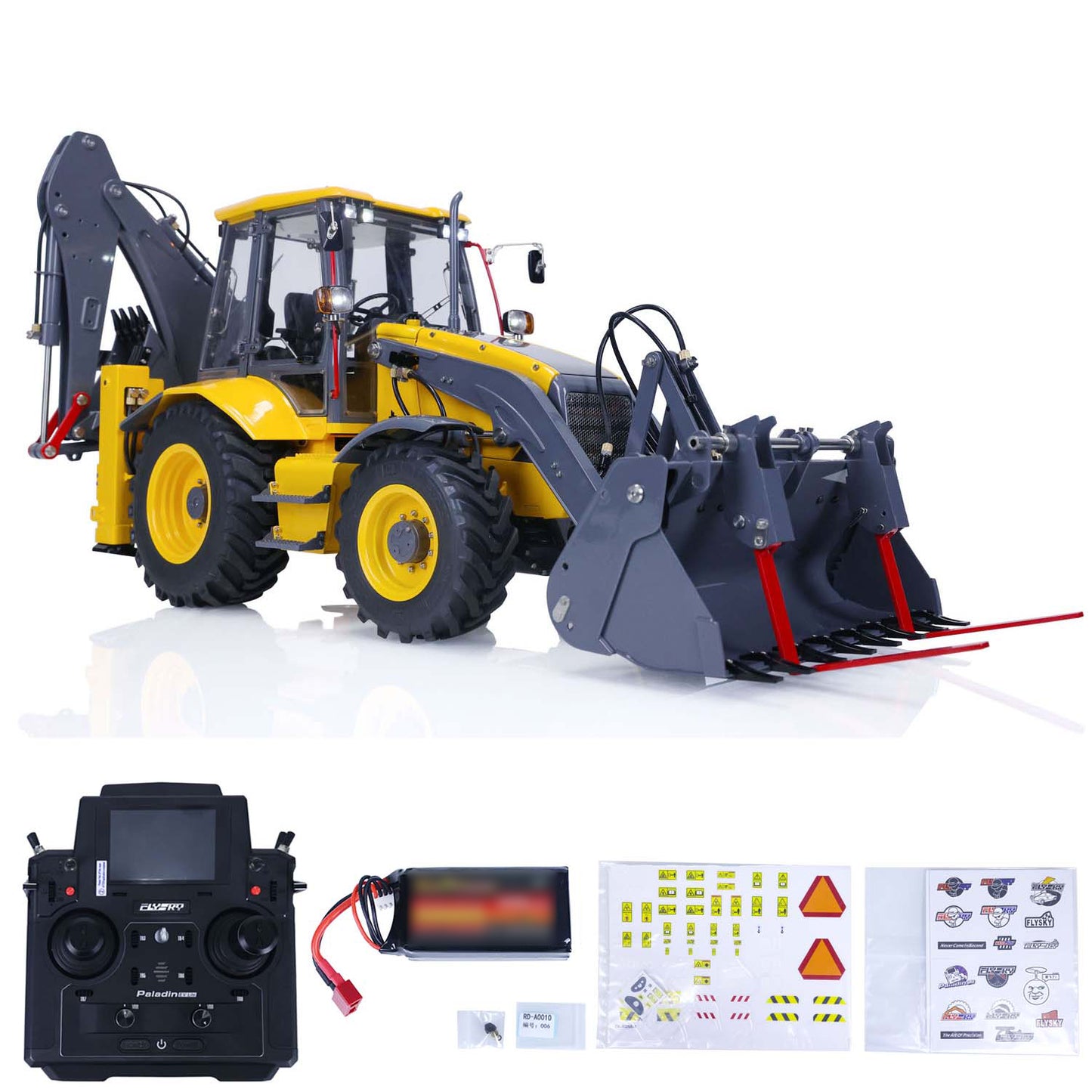LESU 1/14 RC Backhoe Loader Metal Hydraulic AOUE BL71 2 in 1 Electric Excavator PL18EVLite Radio System Hydraulic Support Leg Rotating Light Sound