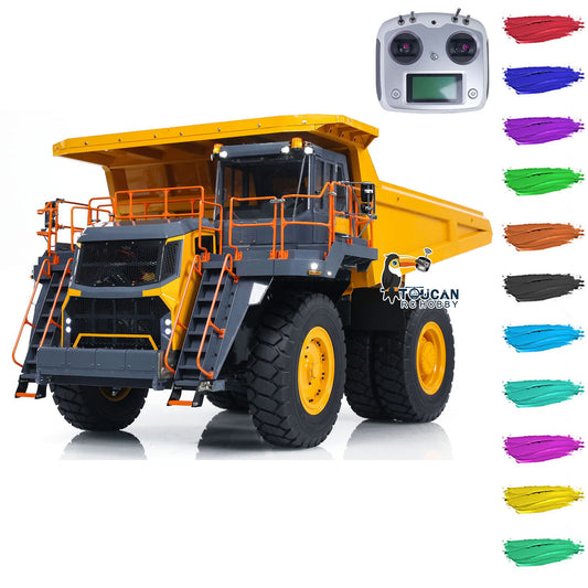 LESU 1/16 Aoue R100E Metal Hydraulic RC Mine Truck Car Dumper Construction Vehicle Already Ready To Run I6S Radio Controller Light