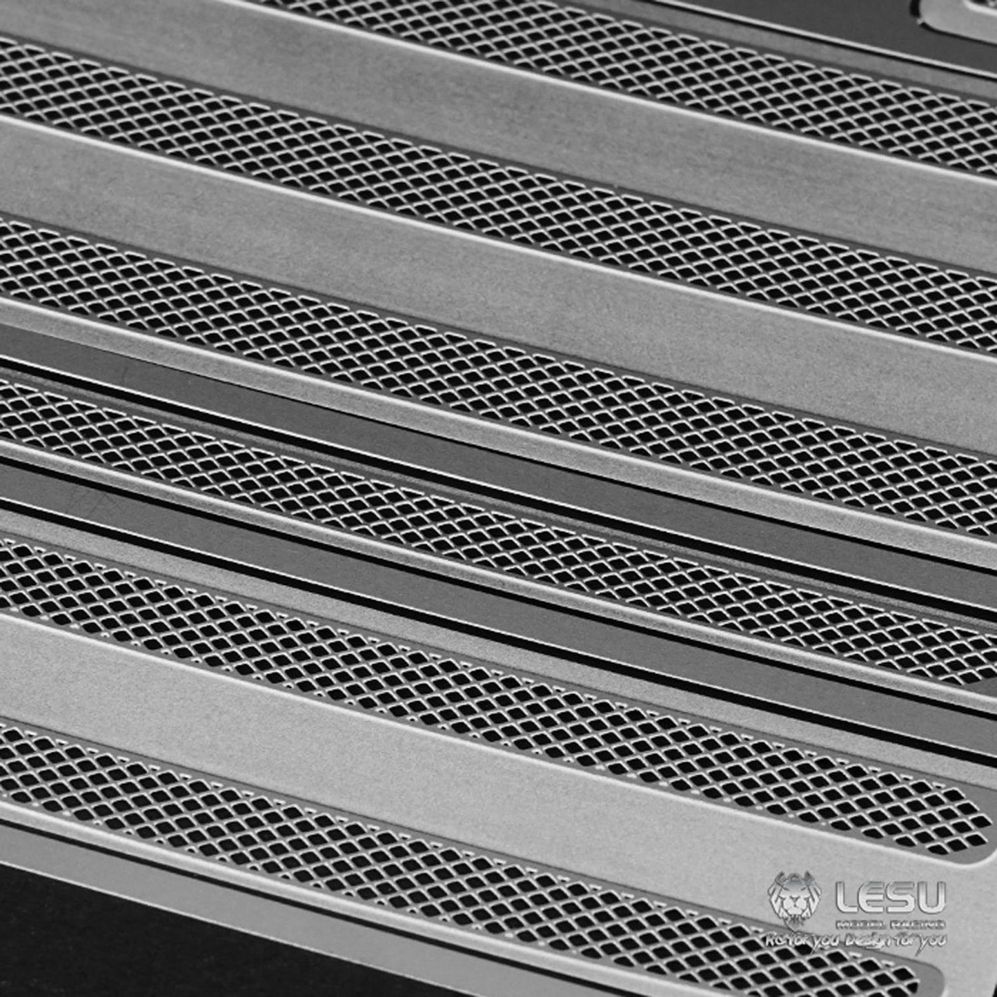 LESU Metal Front Grid Fence Honeycomb Square Grille for 1/14 Scale RC Tractor Truck Remote Control Model DIY Ornament Accessories