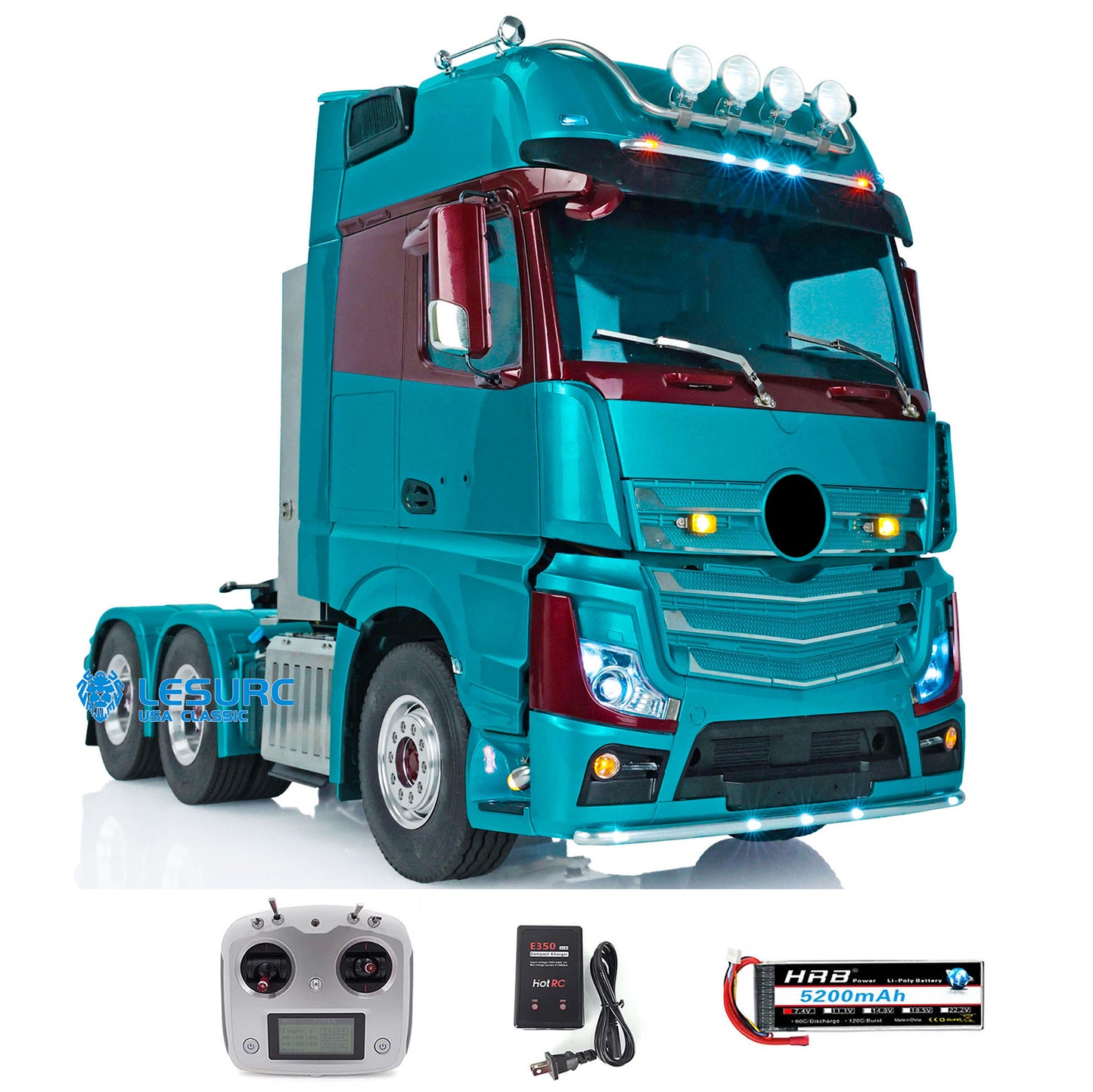 TOUCAN 1/14 RC Tractor Truck RTR/PNP Remote Control Lorry Vehicle 3363 1851 6x6 Metal Chassis 140401A High Roof Cab Shell 3Speed Gearbox Light Sound Electric Wiper