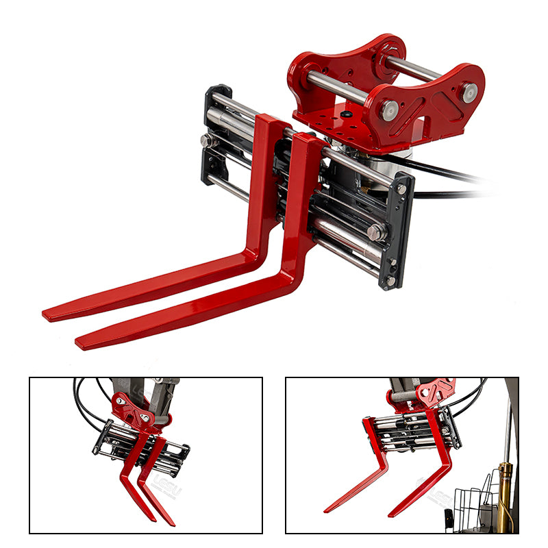 Metal 270 Dgrees Rotatable Hydraulic Fork for LESU 1/14 RC Hydraulic Digger Aoue C374F Radio Control Excavator Heavy Machine Model