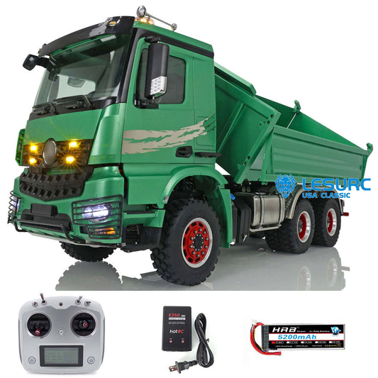 LESU 1/14 Remote Controlled Hydraulic Dumper 3Axles 3-way Tipper Radio Battery Ready To Run for Model Construction Vehicle