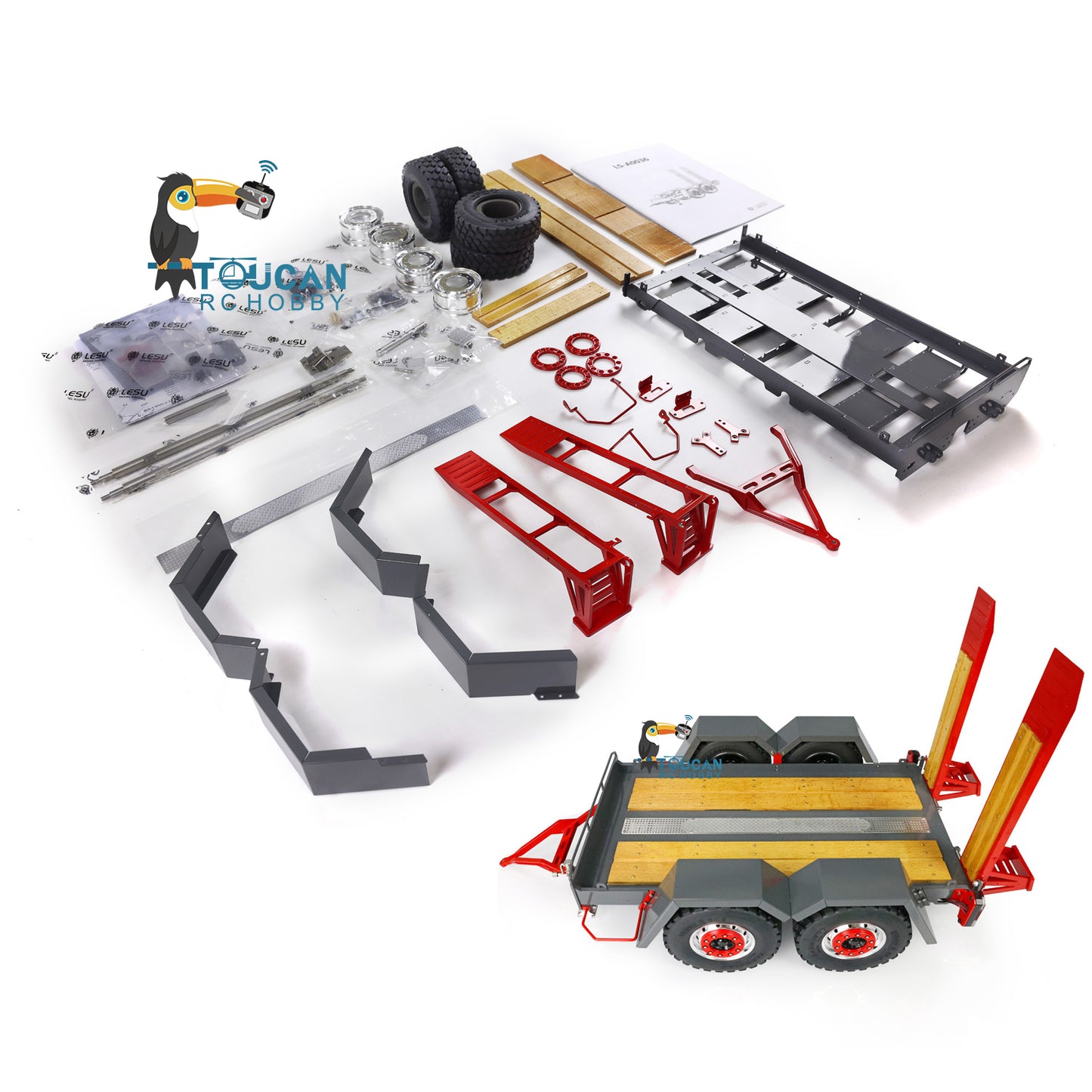 Metal Trailer Plate For LESU 1/14 Scale LESU Skid Steer Remote Control Hydraulic Loader Trailer Vehicle Accessories Model