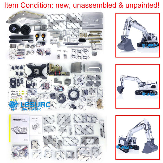 LESU LR945 RC Hydraulic Excavator 1/14 Metal Tracked Remote Controlled Digger Kits W/ Motor Servo ESC Light DIY Metal tracked Excavator