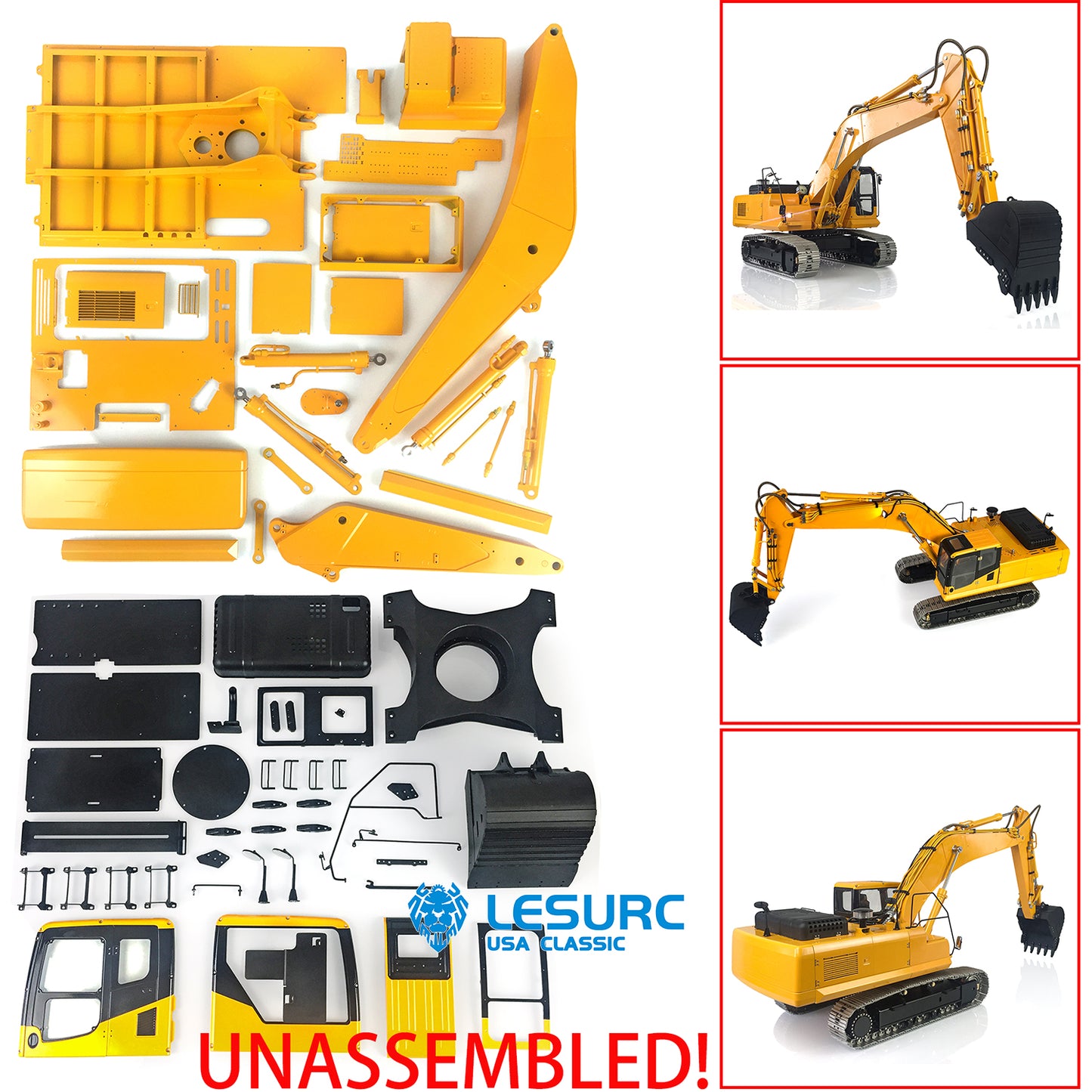 LESU PC360 1/14 Metal RC Hydraulic Excavator B0002 with 7CH Reversing Valves Light System DIY Construction Model for Hobby Builders