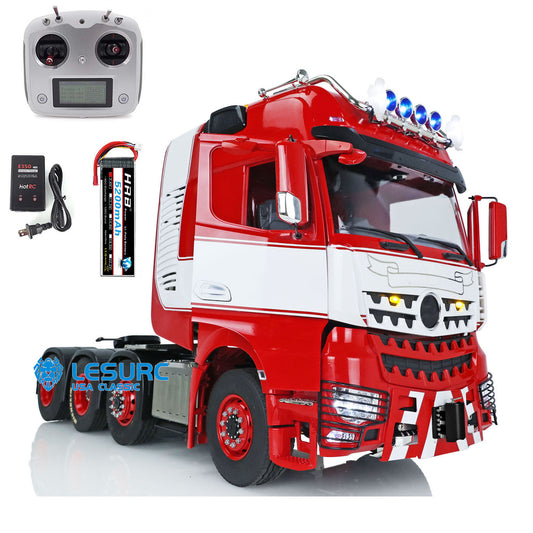 1/14 LESU 8*8 RC 3 Speed Highline Tractor Truck Metal Heavy-duty Chassis DIY RC Cabin W/ Motor Smoke Unit Light Sound Radio