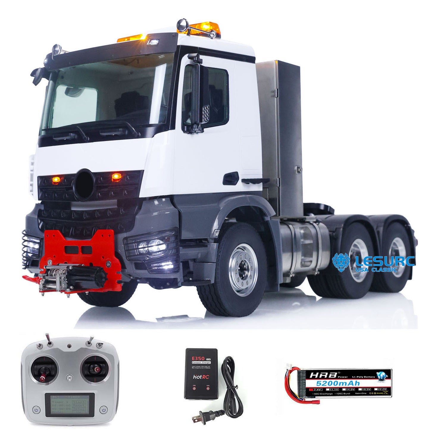 LESU 1/14 RC Low-top Tractor Truck 3363 Car Model 6x6 Metal Chassis Assembled W/ Light & Sound Systems Motor Servo ESC Winch