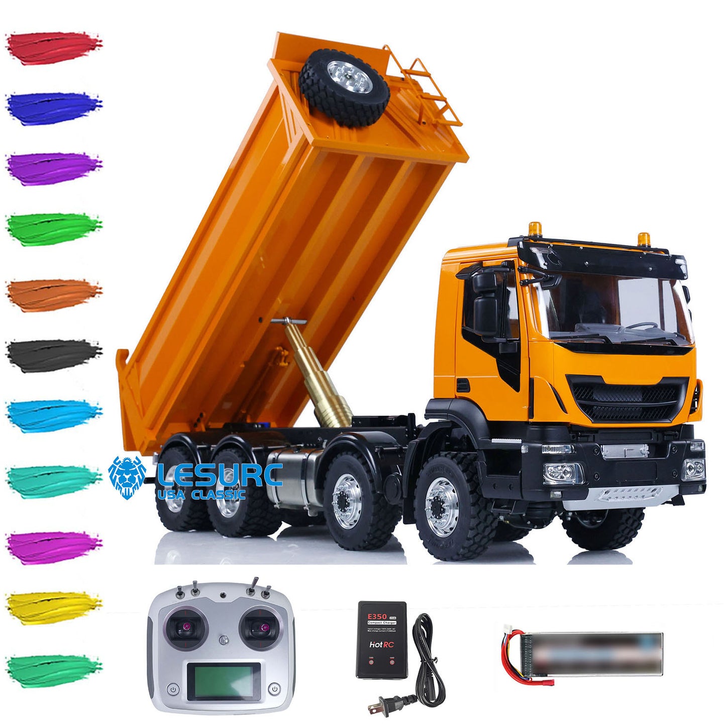 1/14 LESU 8X8 Metal RC Hydraulic Dump Truck Remote Control Tipper Dumper Simulation Car Hobby Model DIY 20150731 PNP/RTR