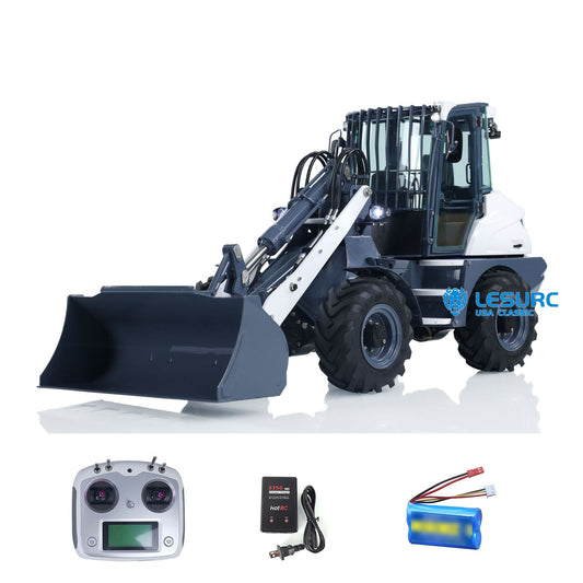 LESU 1:14 AOUE MCL8 RC Hydraulic Loader Metal 4x4 Remote Control Wheeled Construction Vehicles Model Sound Lights 4CH Valve