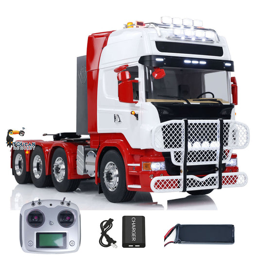 1/14 RC Tractor Truck Radio Control Car LESU 8X8 Metal Chassis Model 2-speed Transmission Light Sound