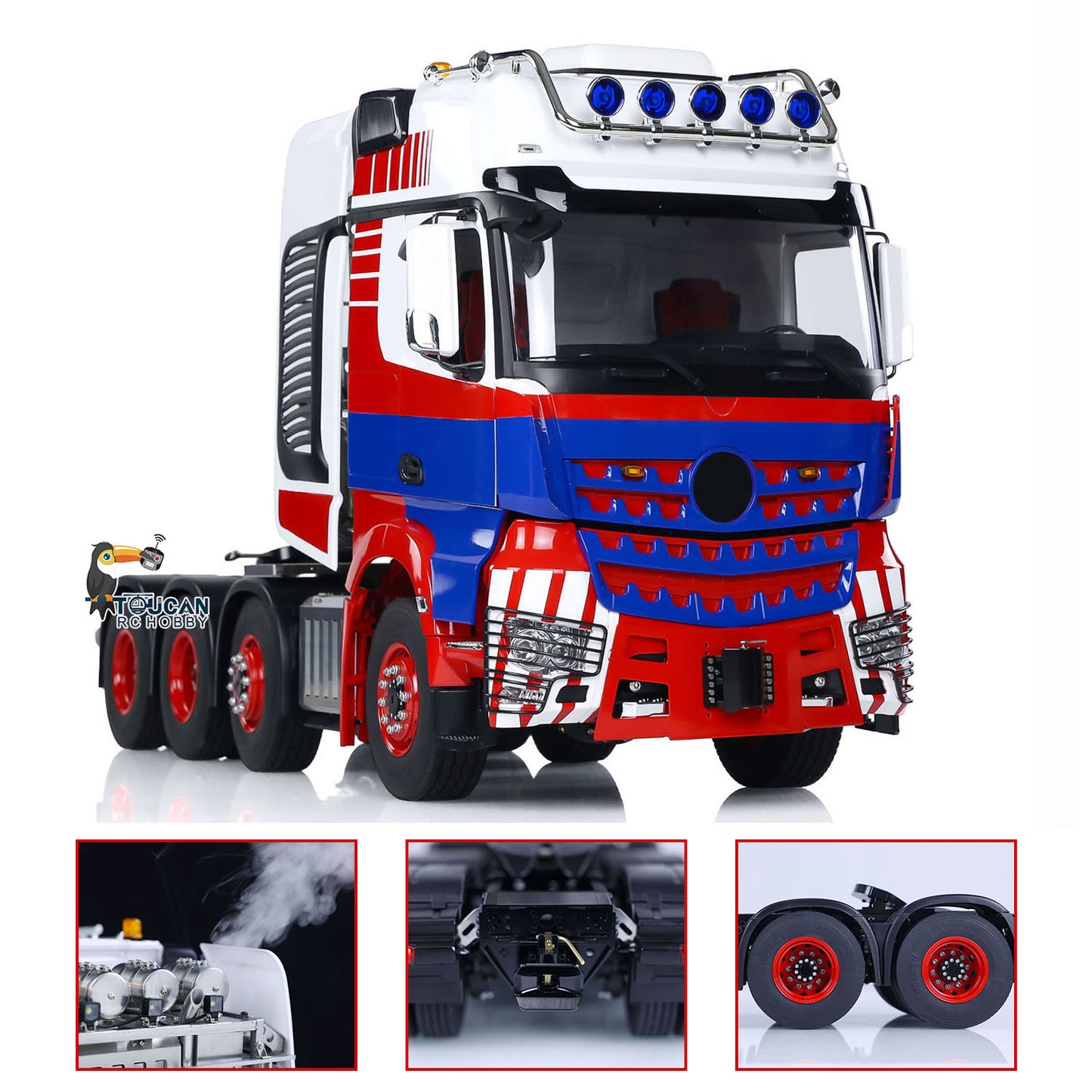 1/14 8x8 LESU RC Tractor Truck Radio Control Construction Vehicle DIY Electric Cars Metal Chassis Smoke Unit Sound 1851 3363