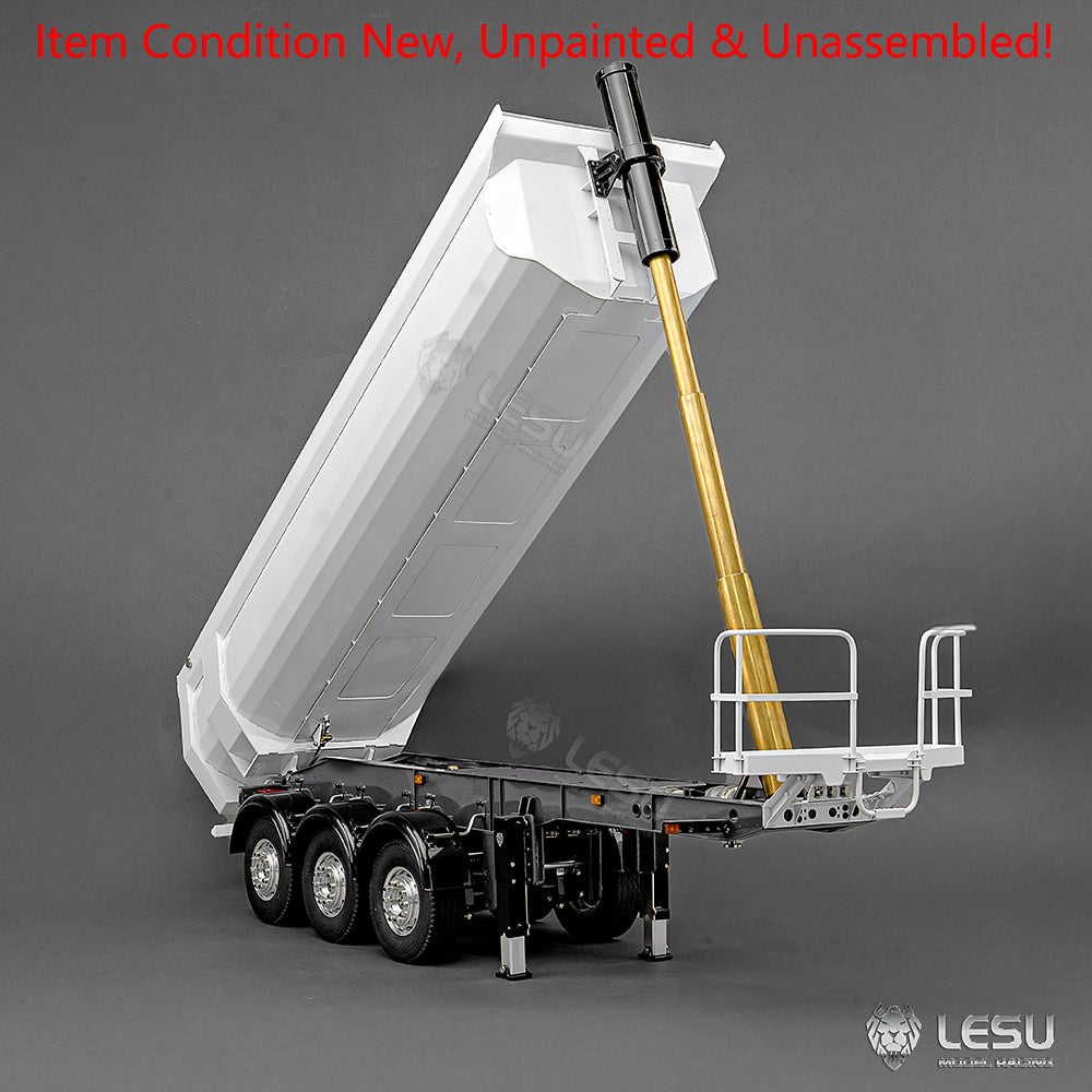 LESU 3Axles Metal 1/14 RC Hydraulic Dump Trailer for TAMIYA Tractor Truck Radio Controlled Lorry Car R620 R770S FH12 Vehicle