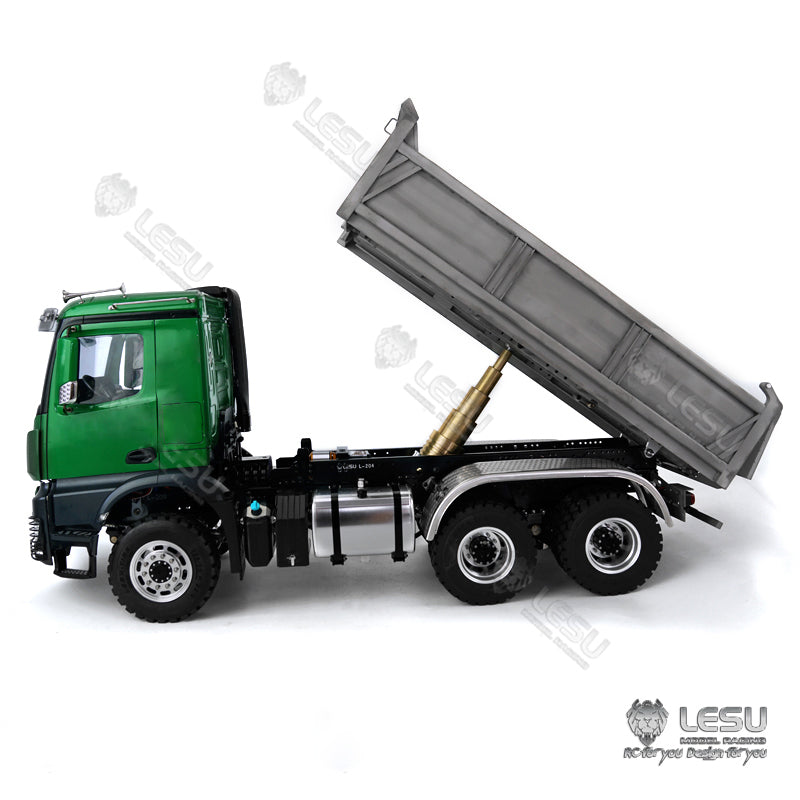 LESU 1/14 Scale 3348 6X6 3Axles RC Hydraulic Dumper Truck Construction Vehicle Model KABOLITE Cabin W/ Sound Light System Motor