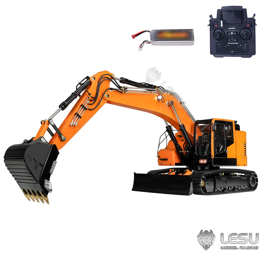 Metal LESU 1/14 RC Hydraulic Euipment Excavator ET26B 2 Arms Remote Controlled Digger DIY Car Assembled Painted Model