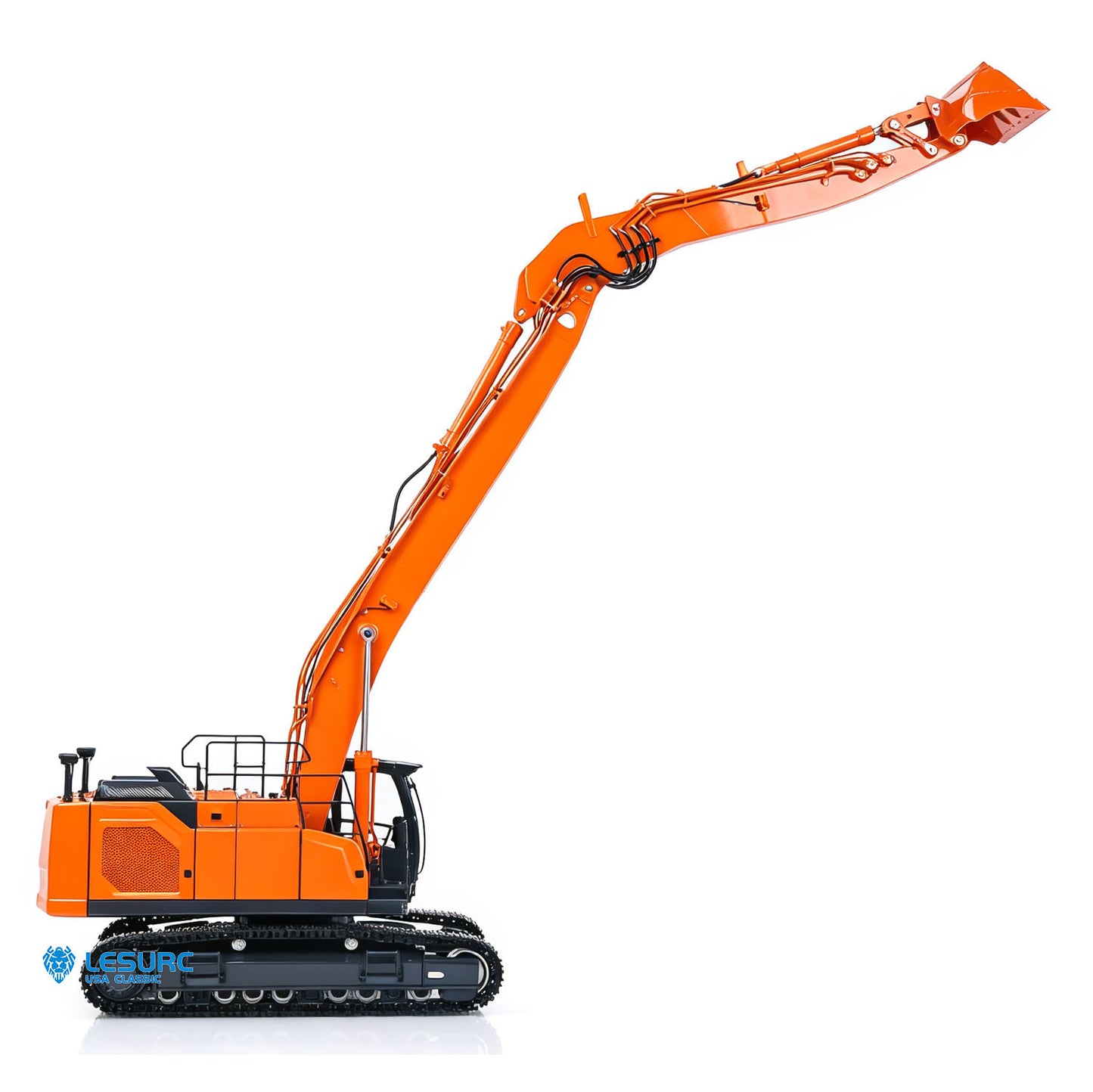 IN Stock LESU AOUE LR945 1/14 RC Metal Hydraulic Tracks Excavator Long Arm Digger Model PL18EV LITE Radio System 7CH Reversing Valve