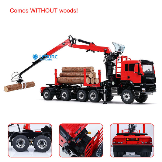 LESU Z0073 1/14 RC Logging Truck Timber Transport Vehicle with Hydraulic Crane 6x6 Metal Chassis 8CH Valves 3Speed Gearbox Light Sound