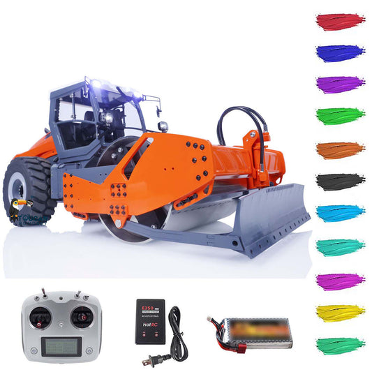 LESU 1/14 Metal Hydraulic Remote Control Road Roller Aoue-H13i Construction Car Model With I6S Radio System E350 Charger