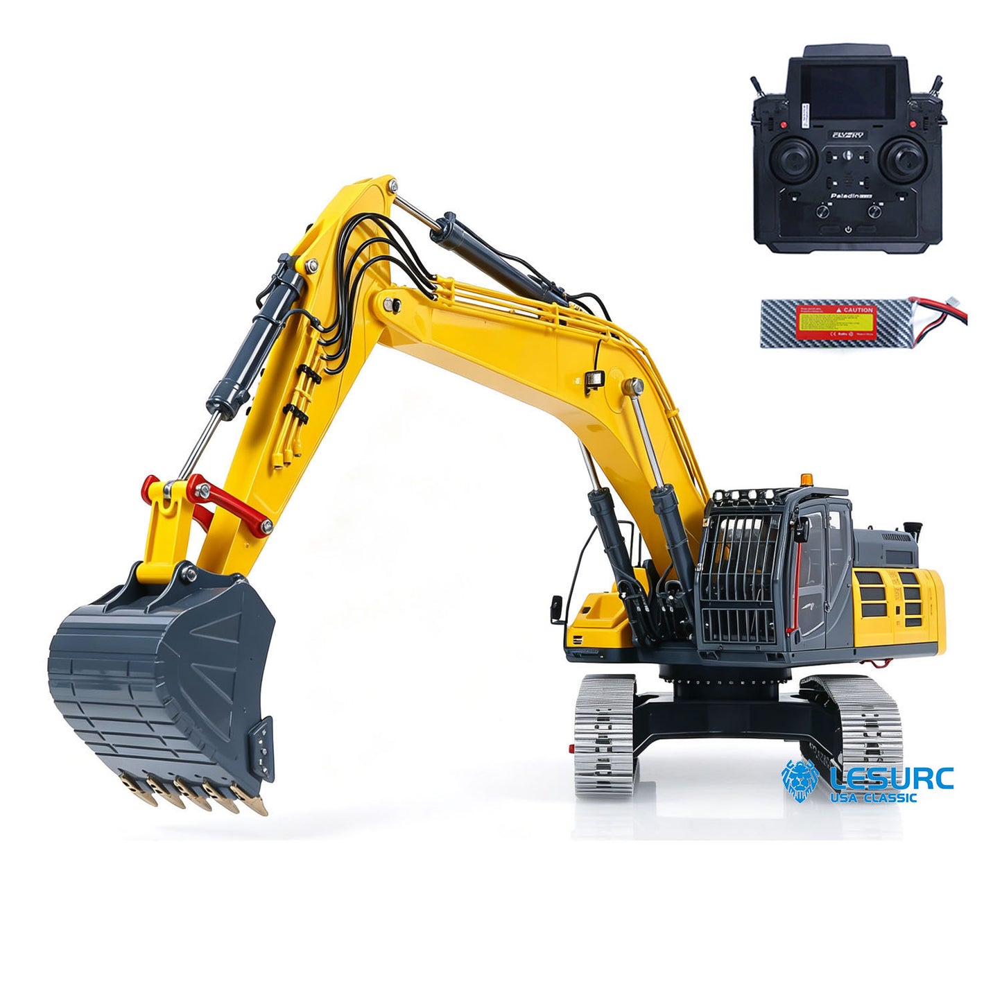 LESU SK500 1/14 Metal RC Hydraulic Excavator B0018 with FlySky PL18EV Lite Radio Controller 6CH Valves Light System for Construction Hobbyists